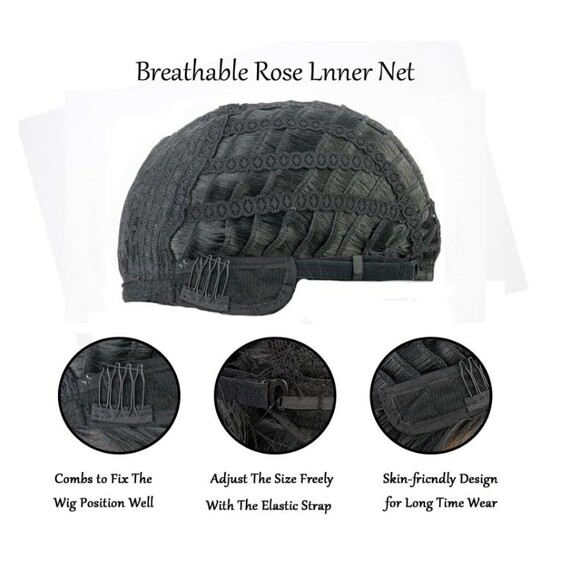 Black Wavy Bob Wig w/ Bangs – Natural-Looking Synthetic Hair, Heat-Resistant NEW - Picture 5 of 5